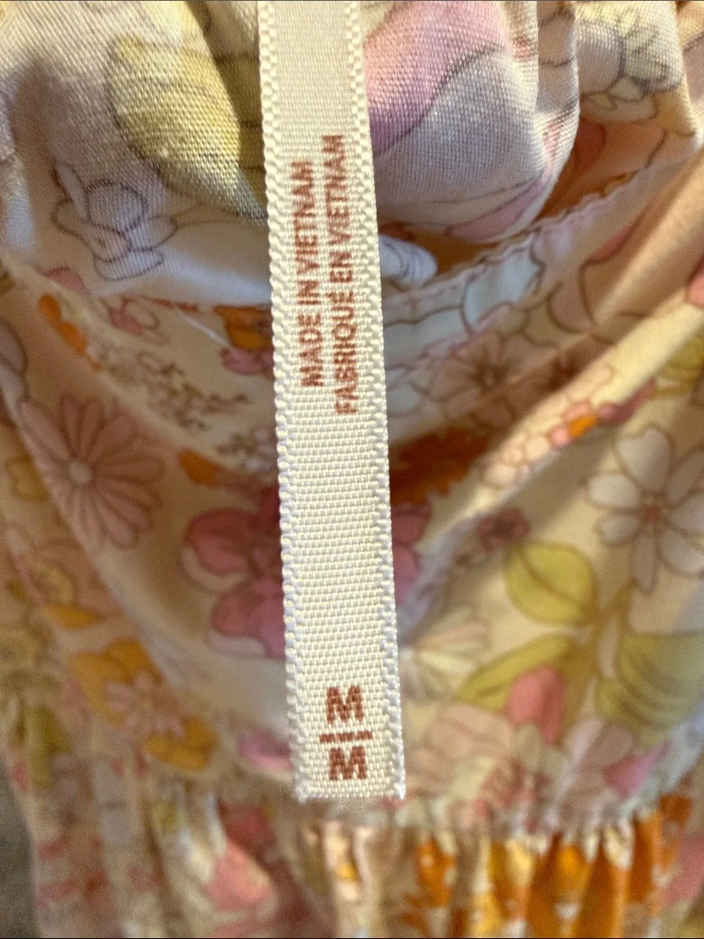 Free People Sunlit Floral Tiered Maxi Dress in Yellow & Pink. Size Medium